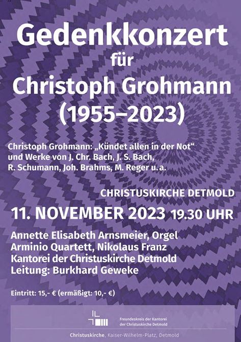 Gedenkkonzert für Christoph Grohmann