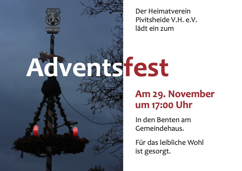Adventsfest Heimatverein Pivitsheide VH